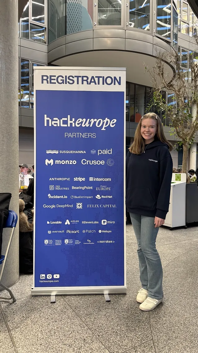 Selfie with HackEurope banner